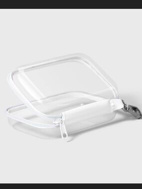 Target Up & Up clear hard side zip keychain case NWT